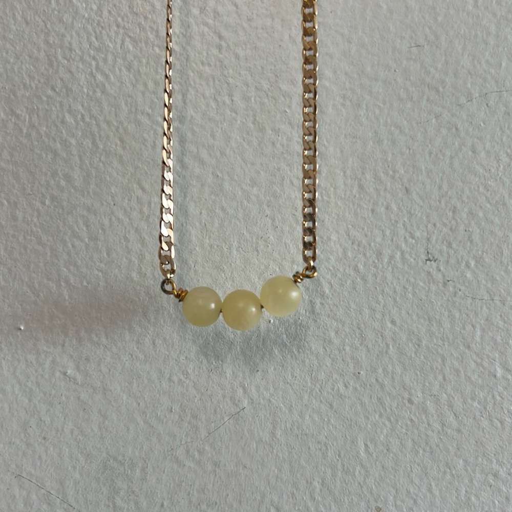 Gold Filled Yellow Jade Necklace